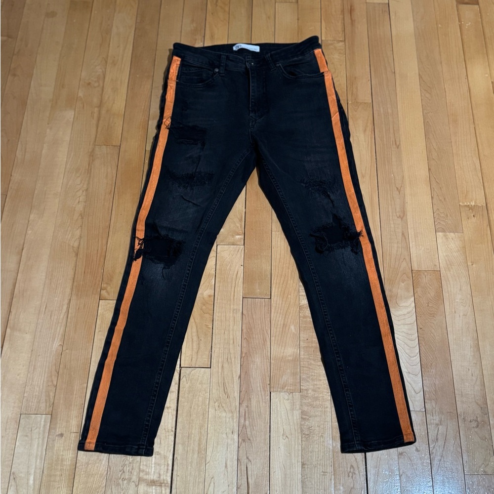 Zara Stylish Black and Orange Men's Jeans